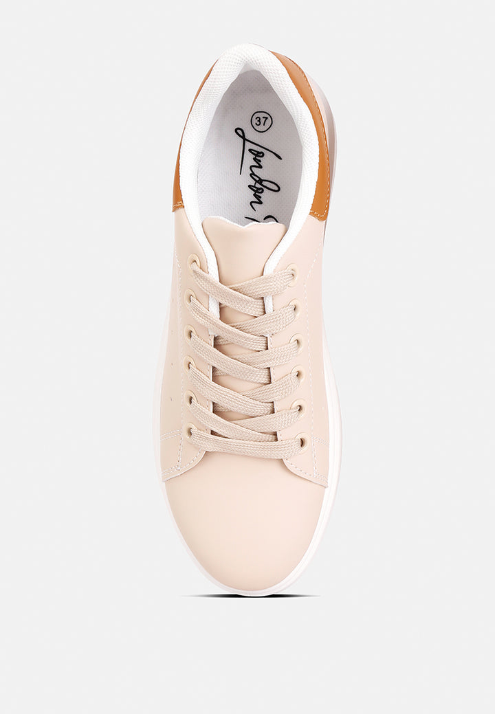 enora comfortable lace up sneakers#color_beige