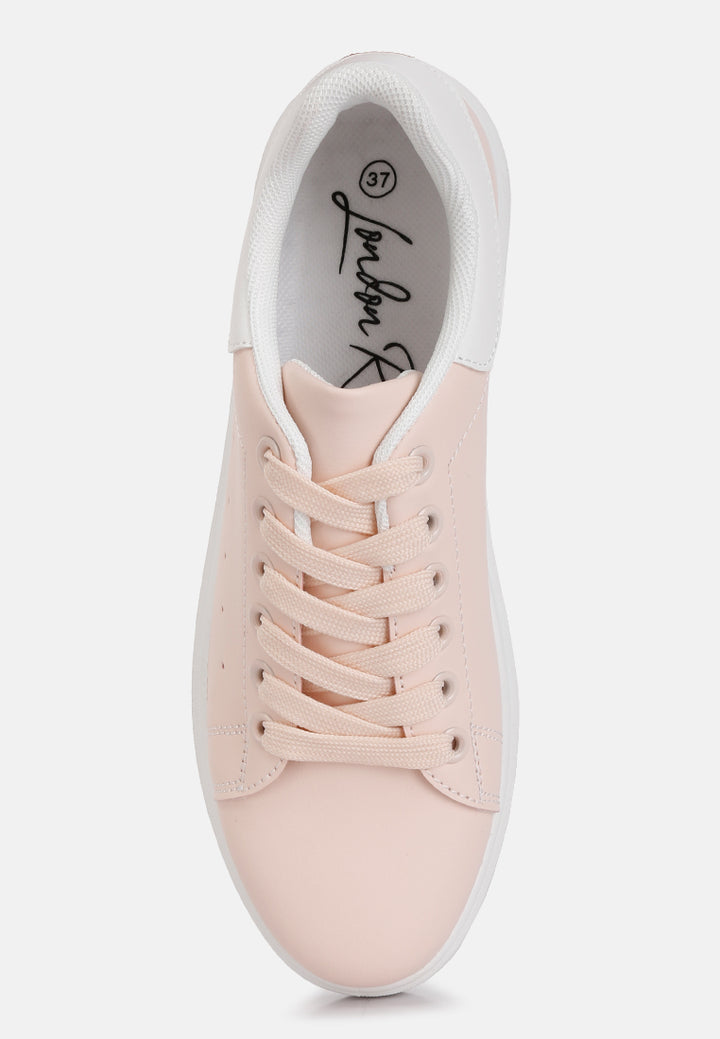 enora comfortable lace up sneakers#color_pink