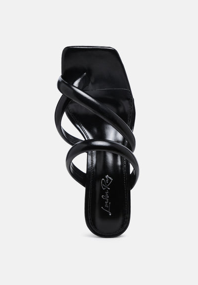 erised clear heel toe ring slides#color_black