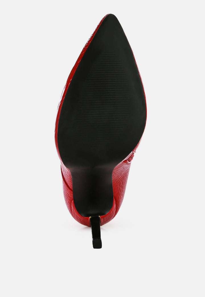 escala croc lace-up stiletto boots#color_red
