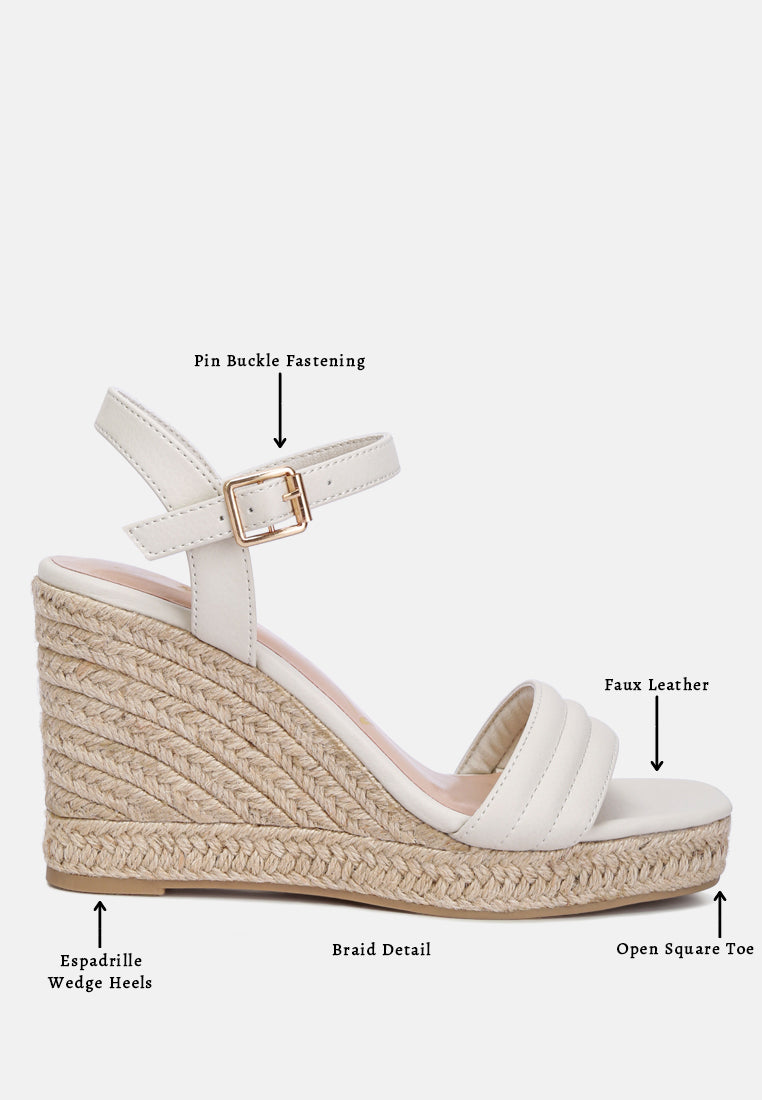 espadrilles high wedge sandals by rag#color_ecru