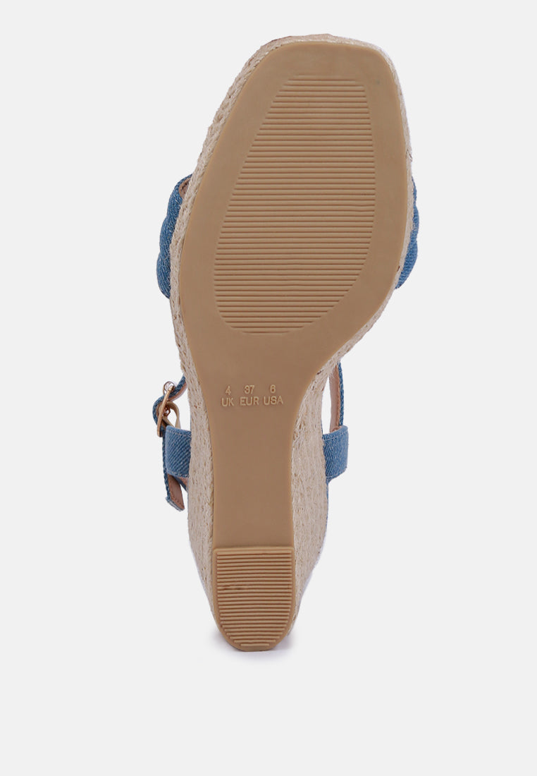 espadrilles high wedge sandals by ruw#color_denim