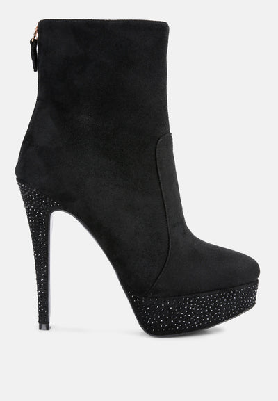 espiree microfiber high heeled ankle boots#color_black