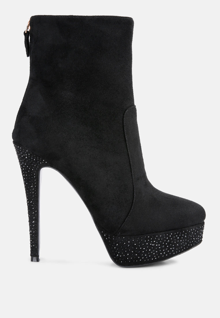 Espiree Microfiber High Heeled Ankle Boots By Ruw