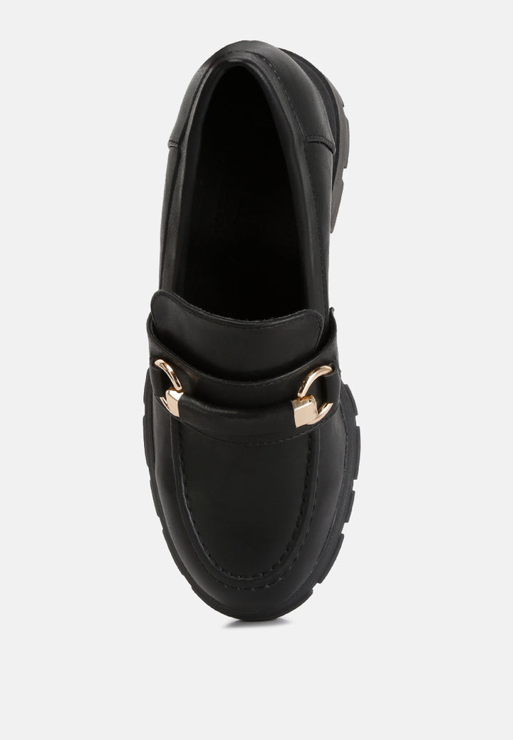 evangeline chunky platform loafers#color_black