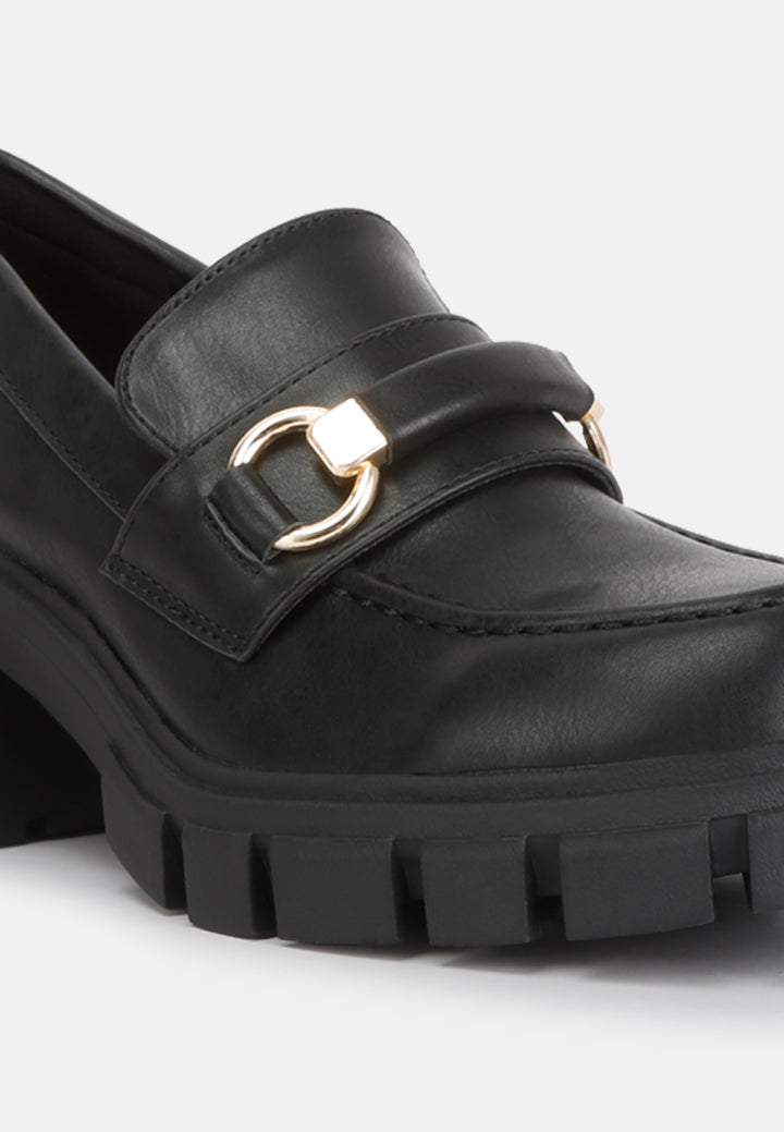 evangeline chunky platform loafers#color_black