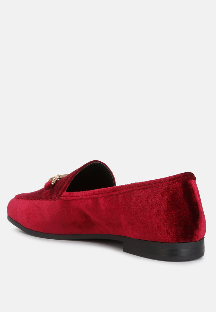 evelio horsebit embellsihed velvet loafers#color_burgundy