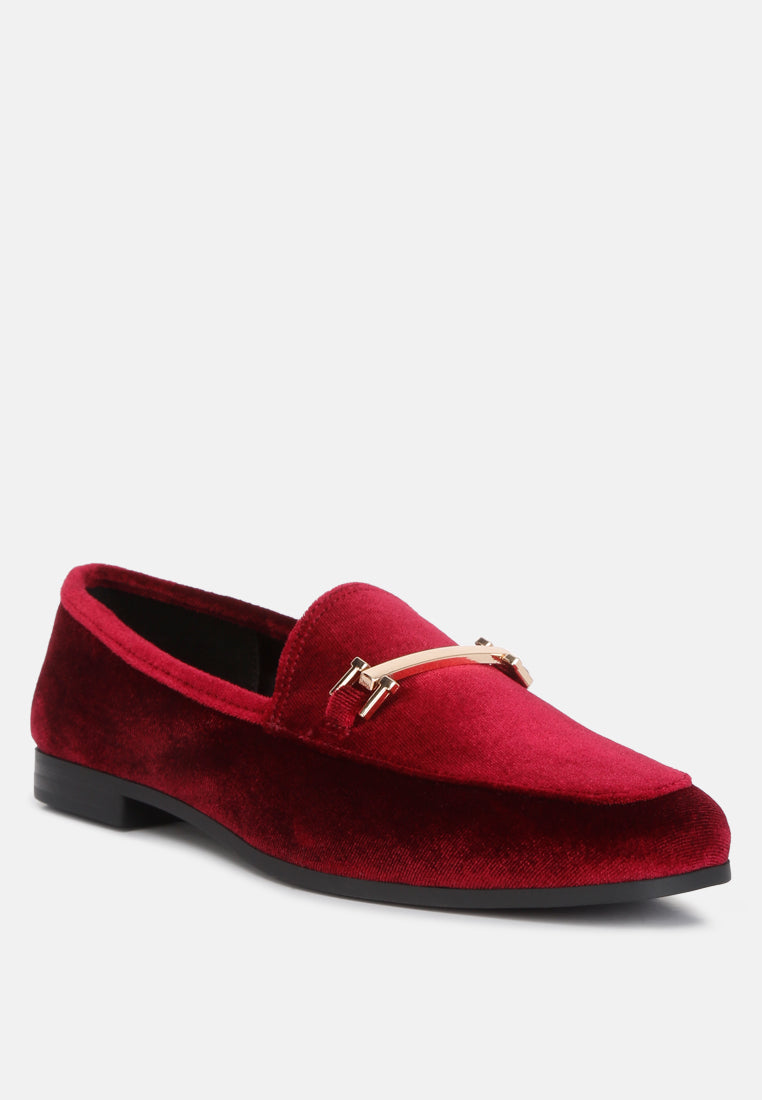 evelio horsebit embellsihed velvet loafers#color_burgundy