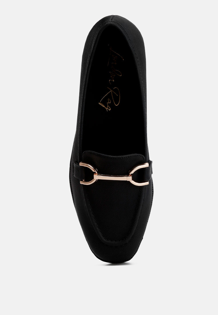 Mocasines planos con adornos Horsebit de Fable#color_black