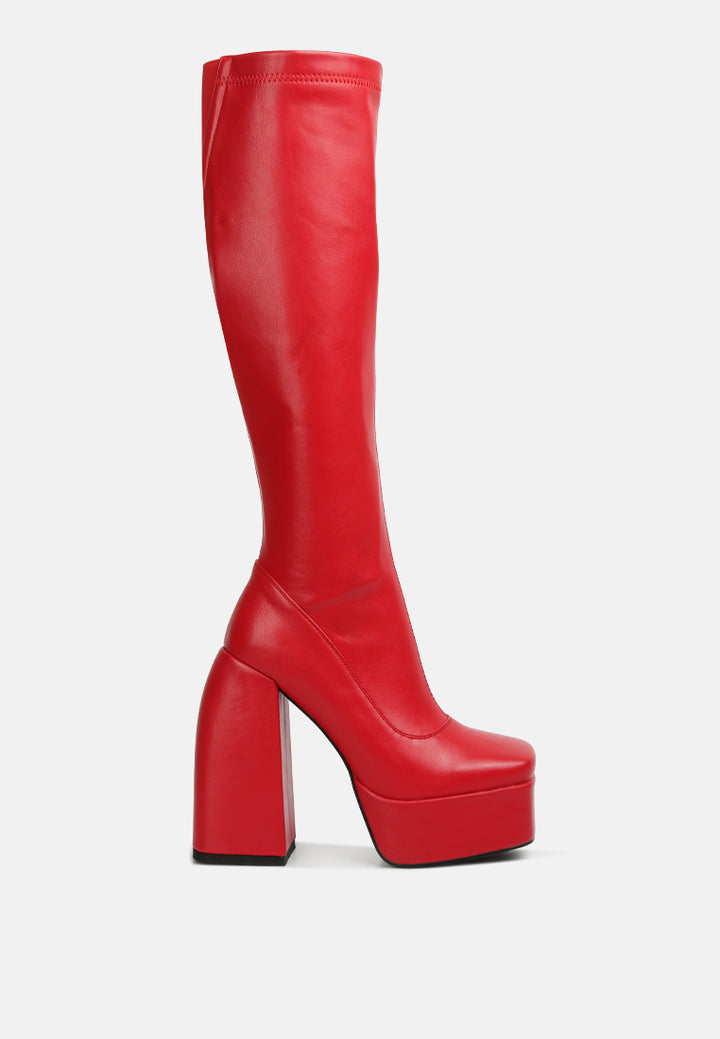 fanning platform long boots#color_red
