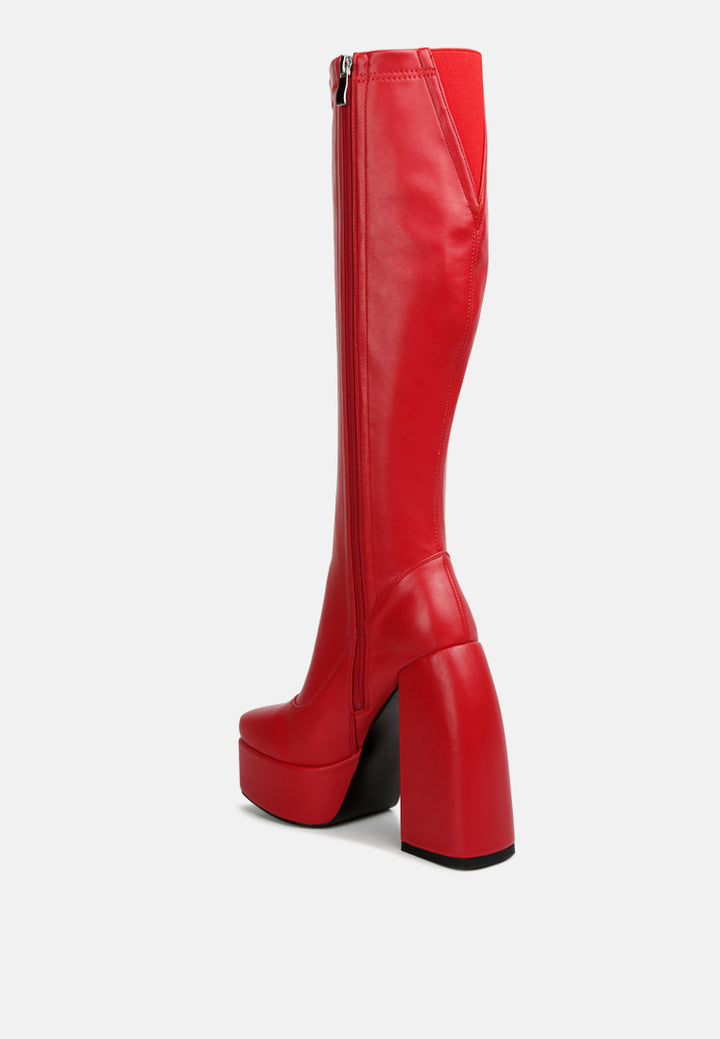 fanning platform long boots#color_red