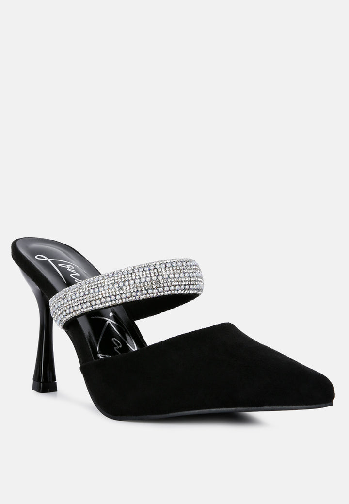 fauci diamante strap heeled mules#color_black
