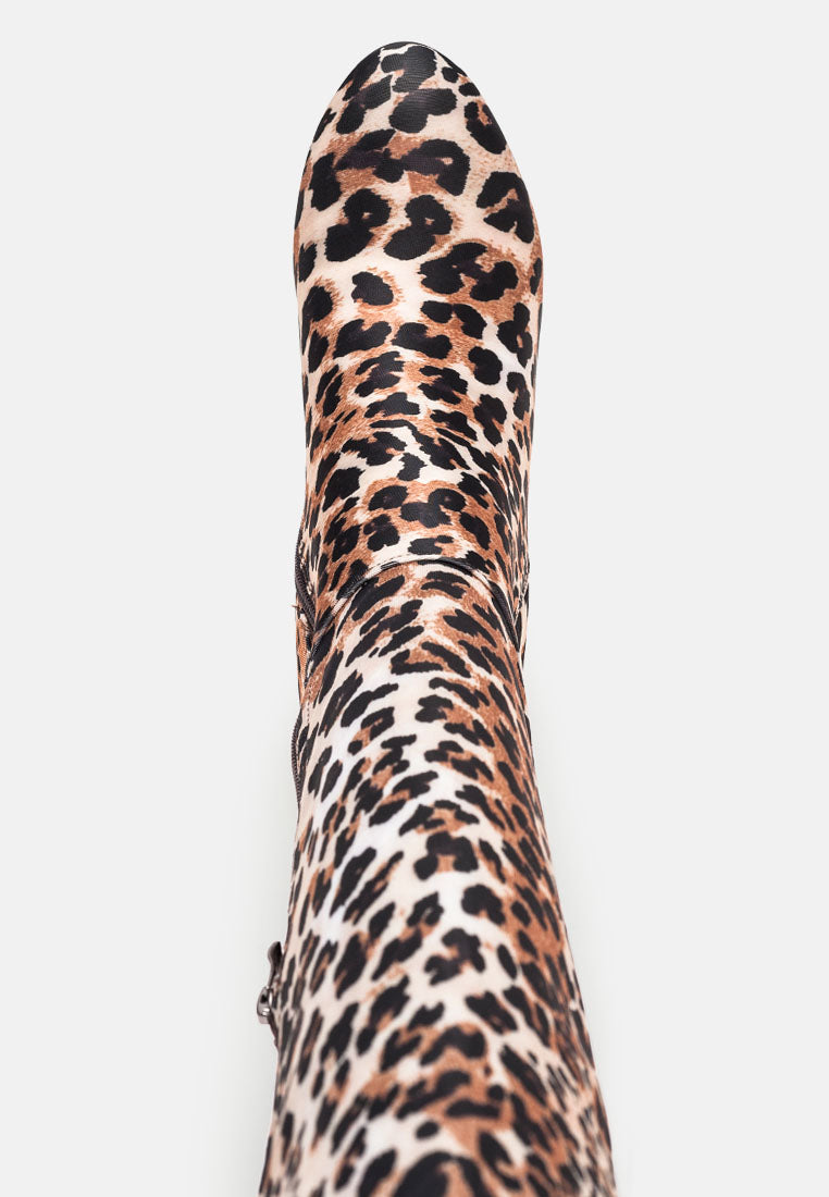 fauna knee high block heeled boots#color_leopard