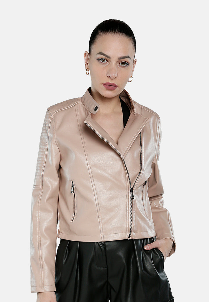 faux leather biker jacket#color_blush