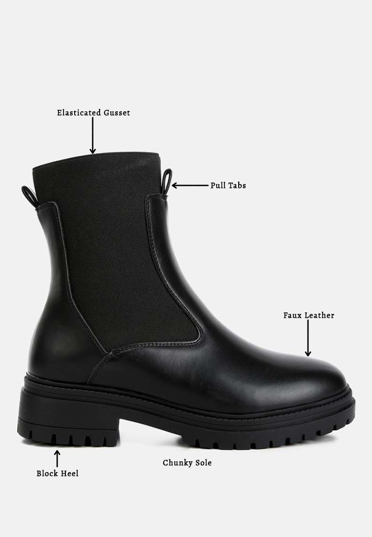 faux leather chunky chelsea boots by ruw#color_black