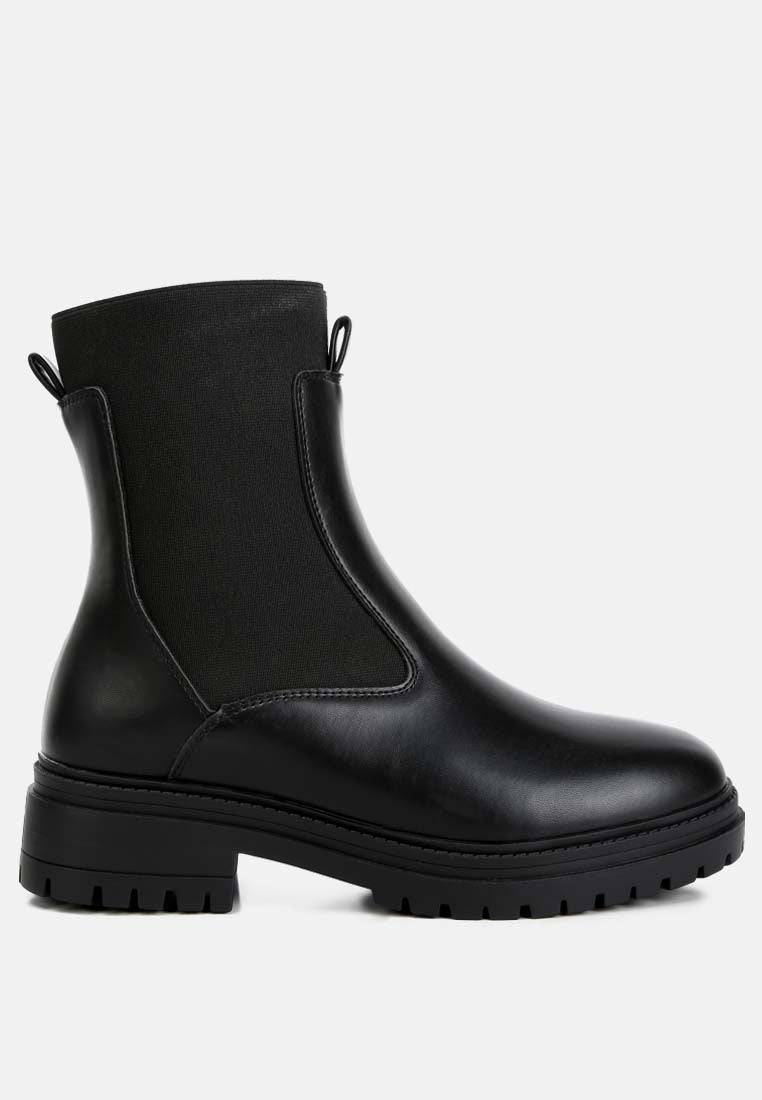 faux leather chunky chelsea boots by ruw#color_black