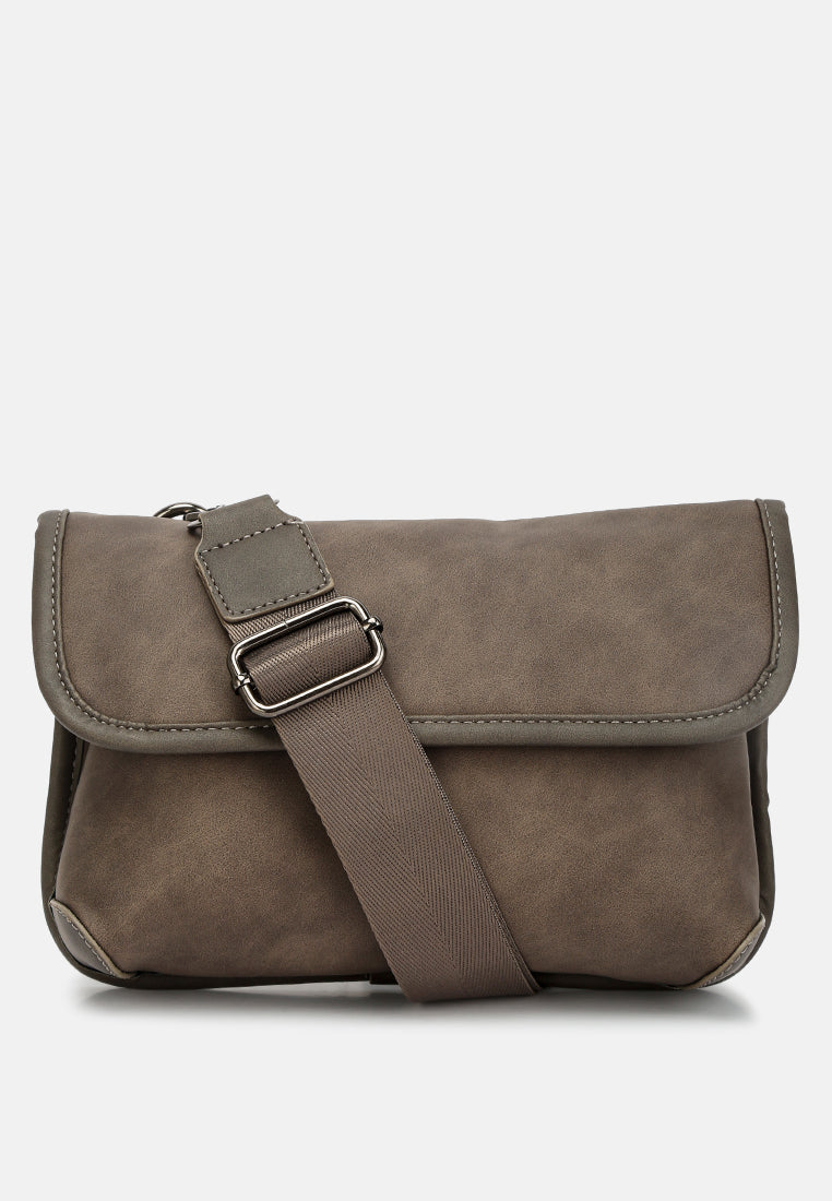 faux leather messenger bag by ruw#color_brown