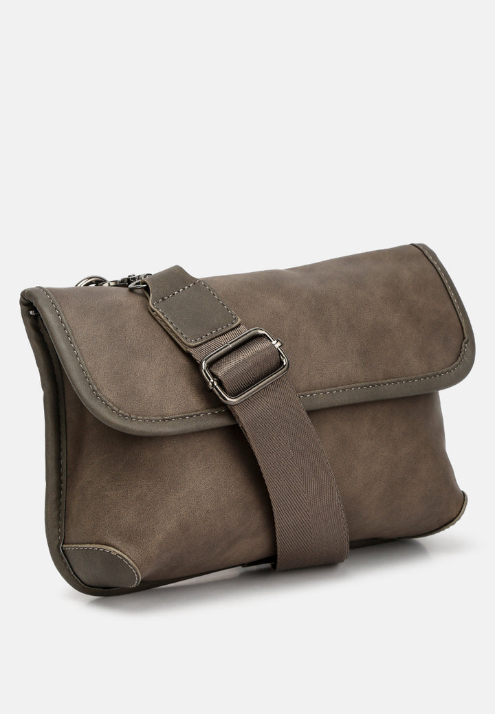 faux leather messenger bag by ruw#color_brown