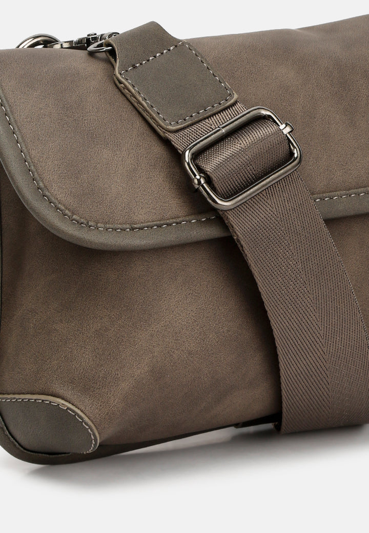 faux leather messenger bag by ruw#color_brown