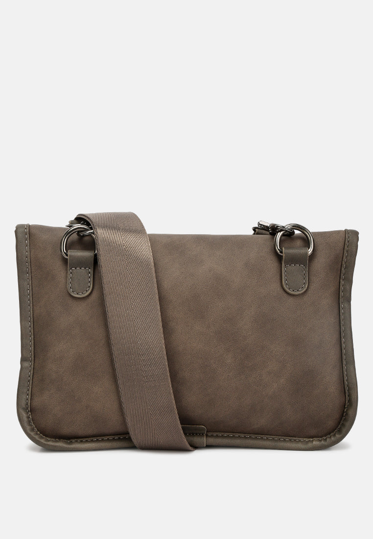 faux leather messenger bag by ruw#color_brown