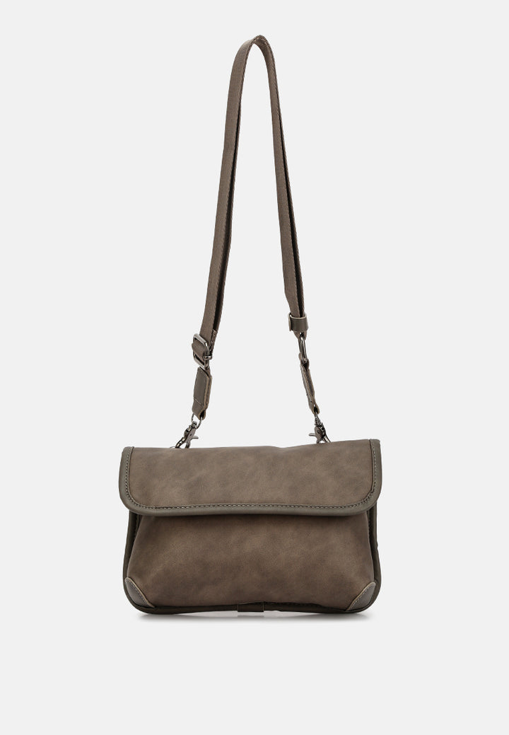 faux leather messenger bag by ruw#color_brown