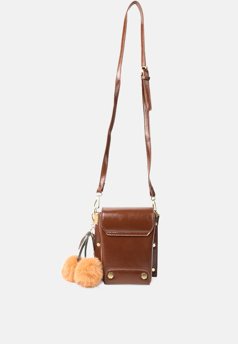 faux leather mini sling bag#color_espresso