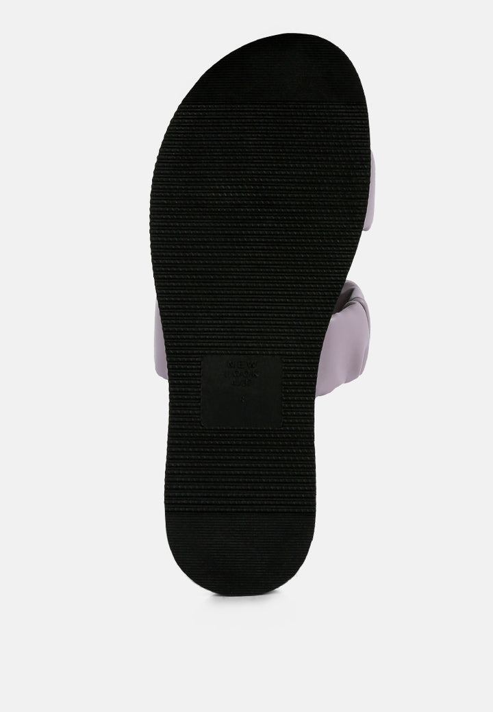 faux leather ruched strap platform sandals#color_purple