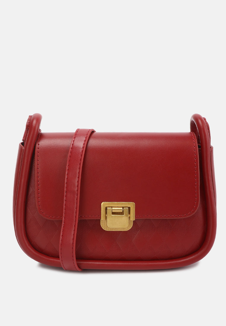 faux leather sling bag by ruw#color_red