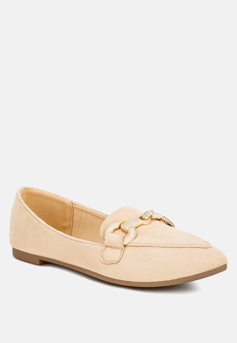 fembot horsebit detail flexible loafers#color_beige