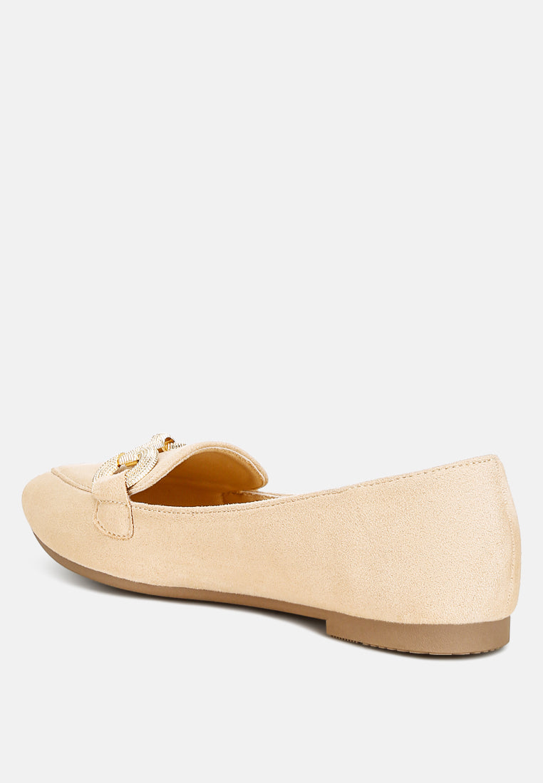 fembot horsebit detail flexible loafers#color_beige
