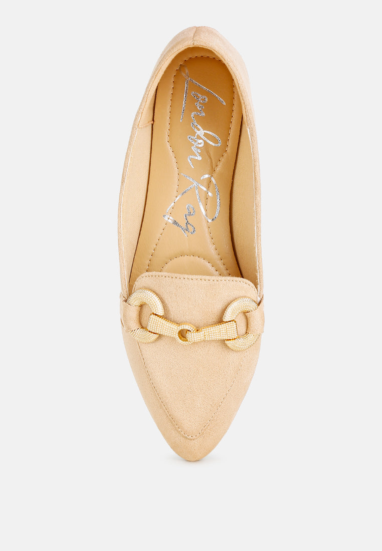 fembot horsebit detail flexible loafers#color_beige