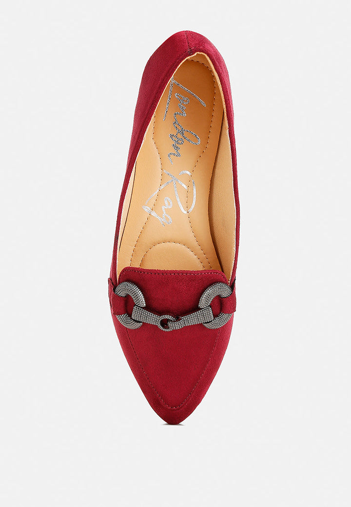 fembot horsebit detail flexible loafers#color_burgundy