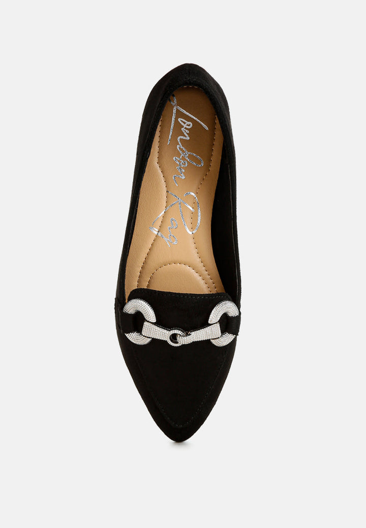 fembot horsebit detail flexible loafers#color_black