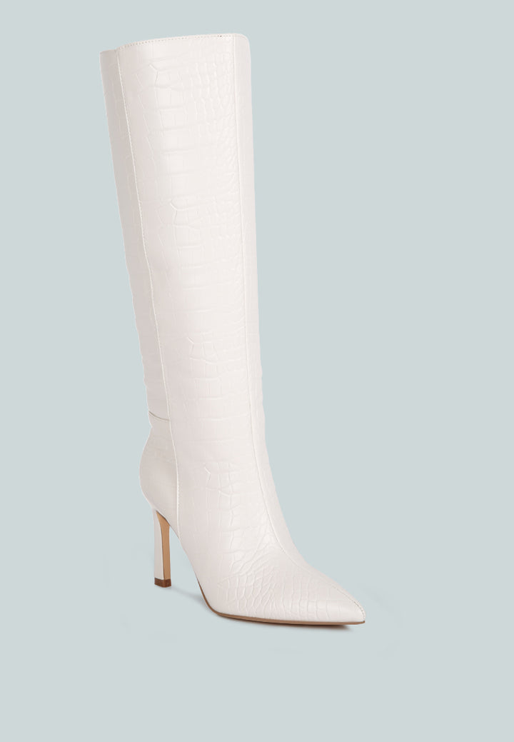fewocious croc high heel calf boots#color_white