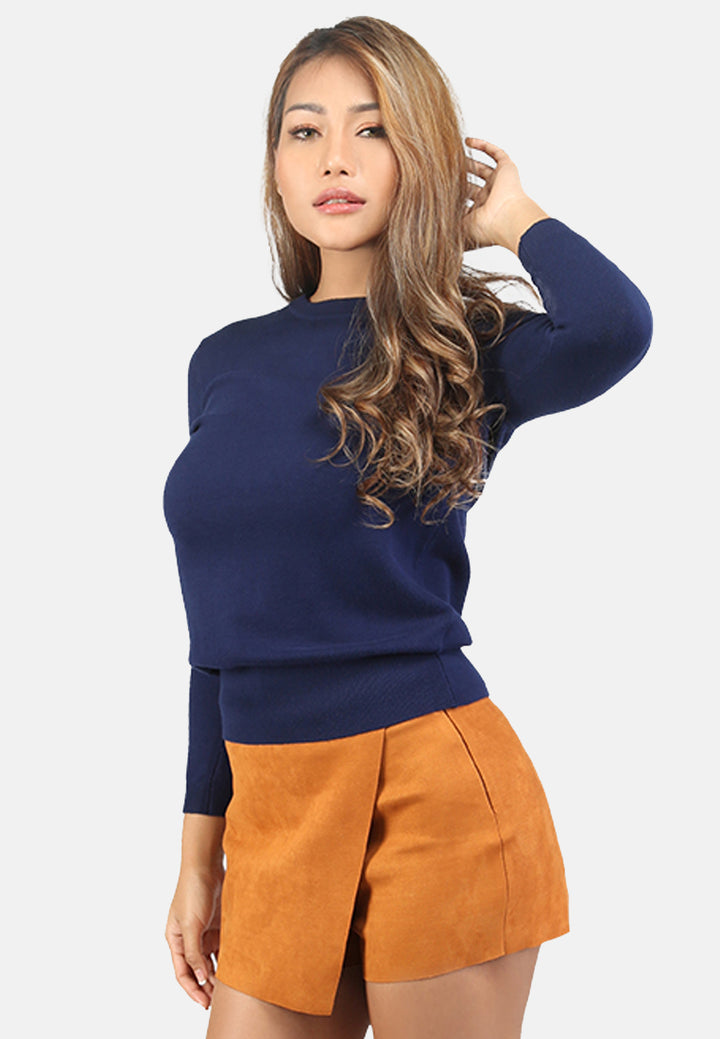 fine knit striped sweater#color_navy