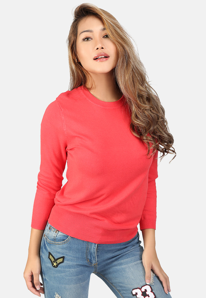 fine knit striped sweater#color_pink