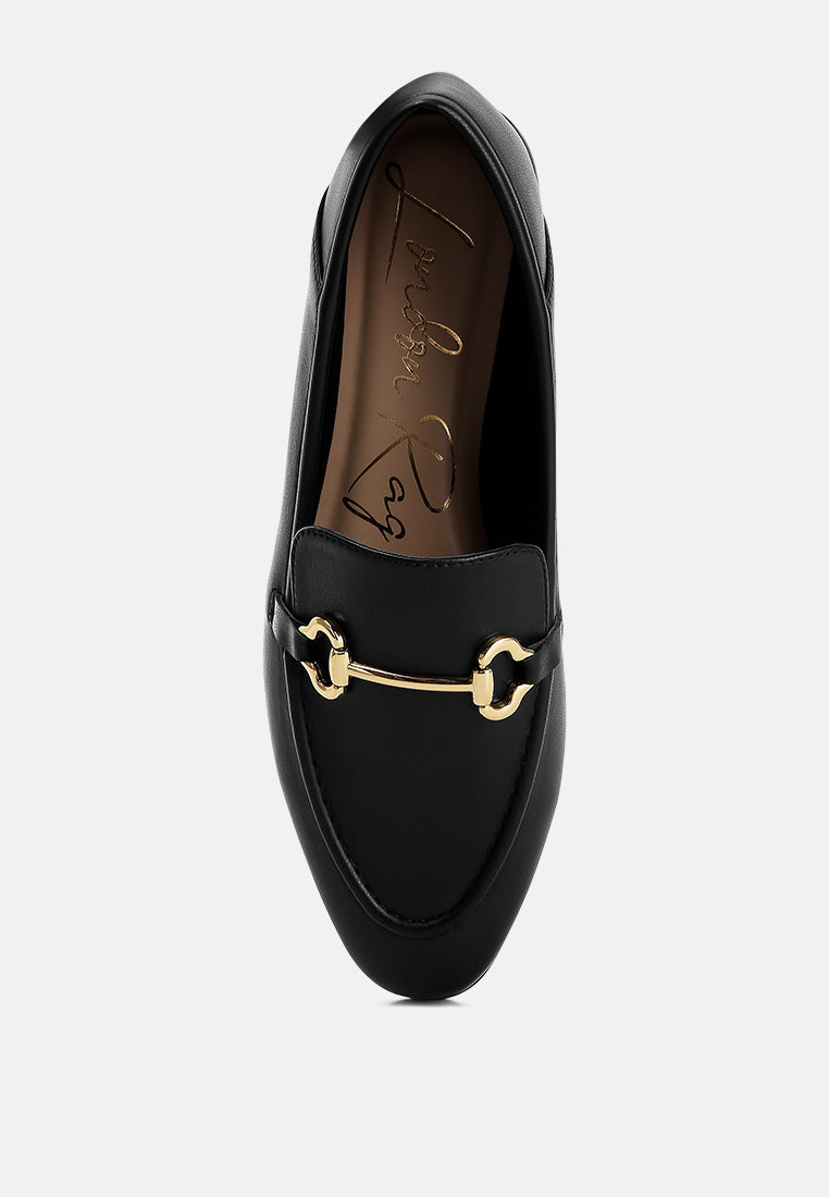 horsebit embellished loafers by ruw#color_black