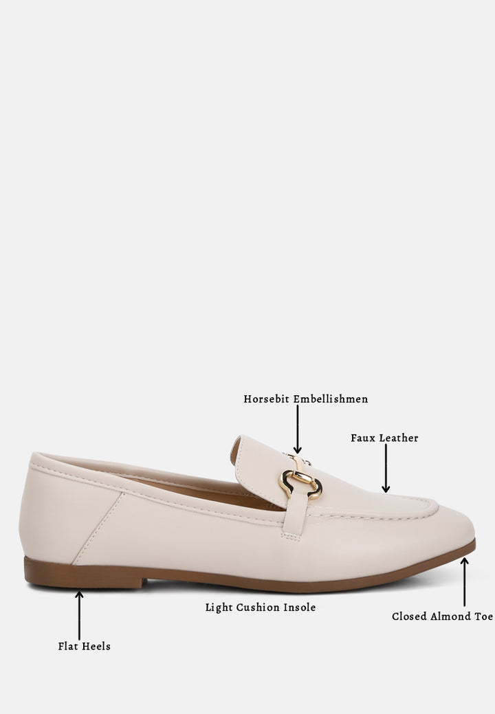 london rag women's horsebit embellished loafers by motes#color_ecru