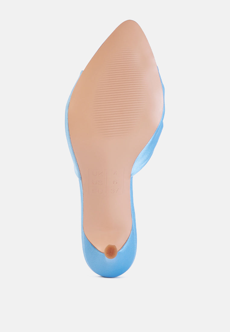 first crush satin knot high heeled sandals#color_blue