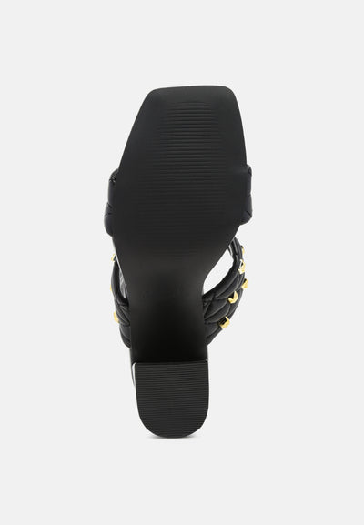 fischer block heel sandals#color_black