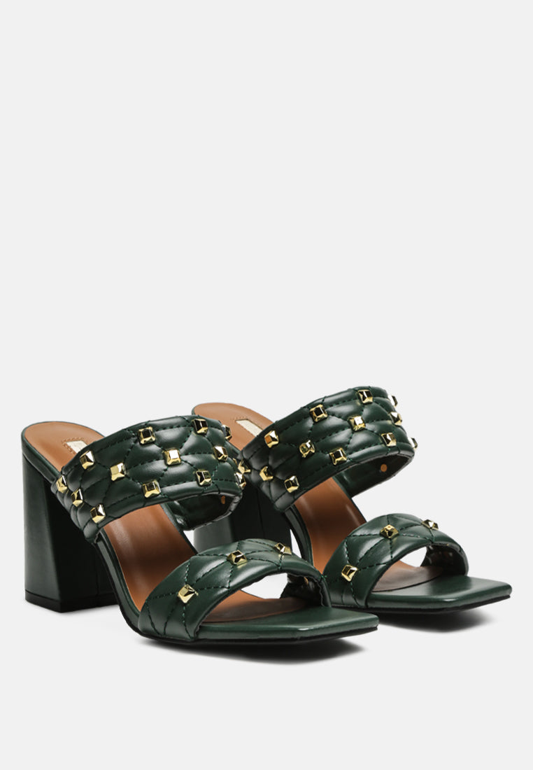 fischer block heel sandals#color_green