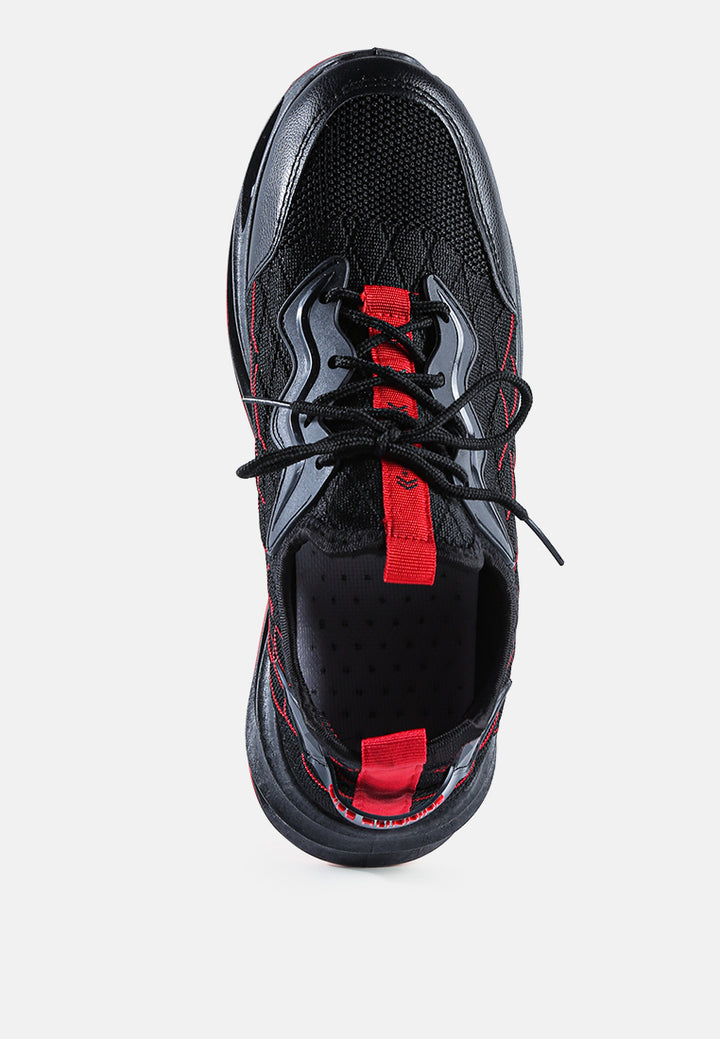 fish scale goovy running trainers#color_black