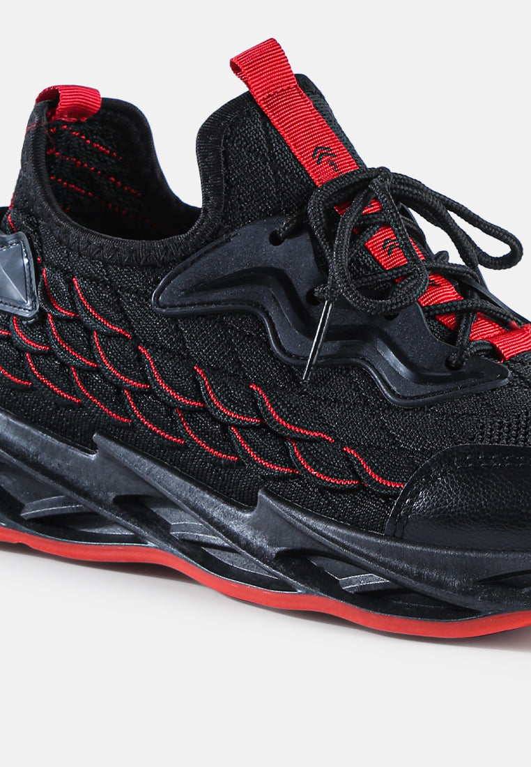 fish scale goovy running trainers#color_black
