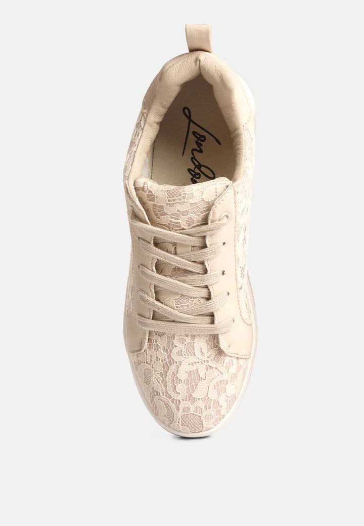flakes lace detail low platform sneakers#color_pink