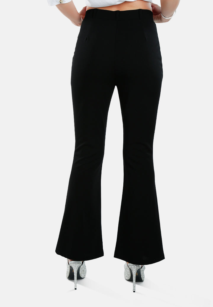 flared cut trousers by ruw#color_black