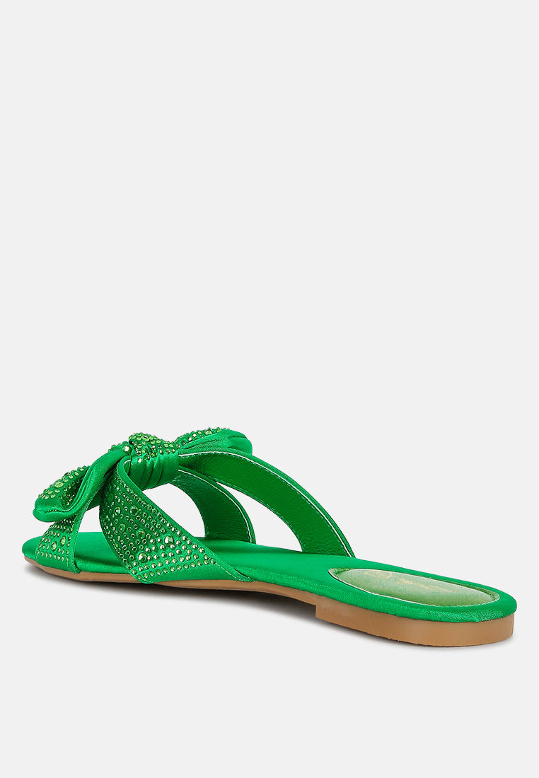 fleurette bow flat sandals#color_green