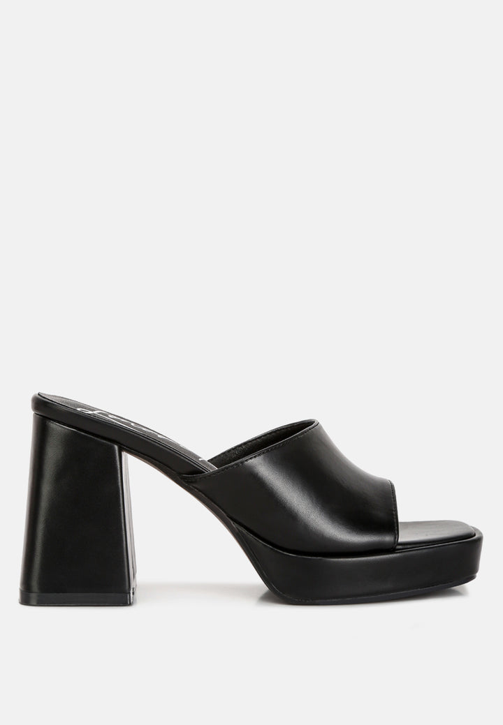 flexes flared block heel sandals#color_black