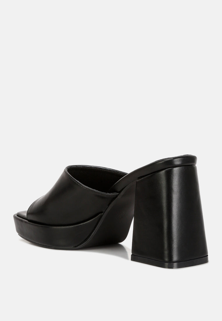 flexes flared block heel sandals#color_black