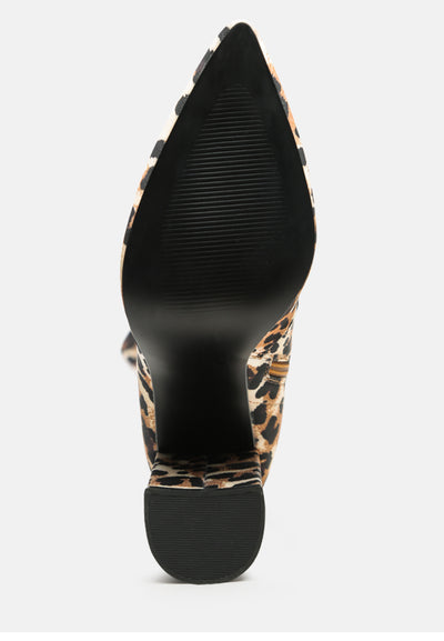 flittle long block heel boots#color_leopard