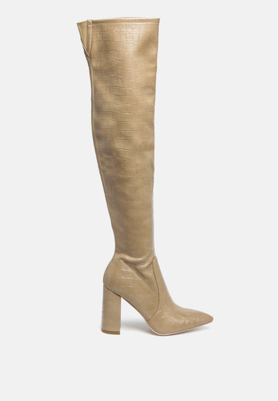 flittle long block heel boots#color_taupe